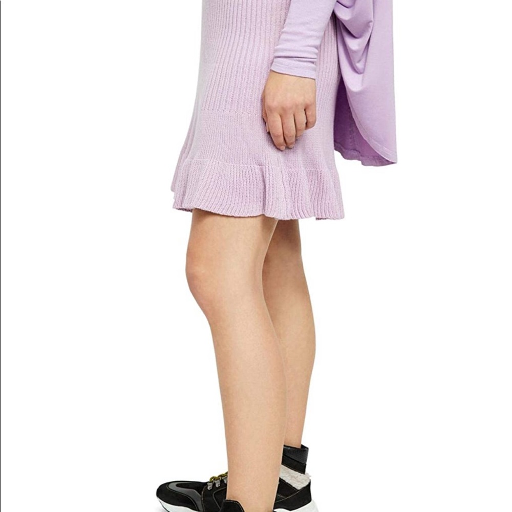 Free People Sweater Skirt Solid Gold in New Orchid NWT - Picture 6 of 10